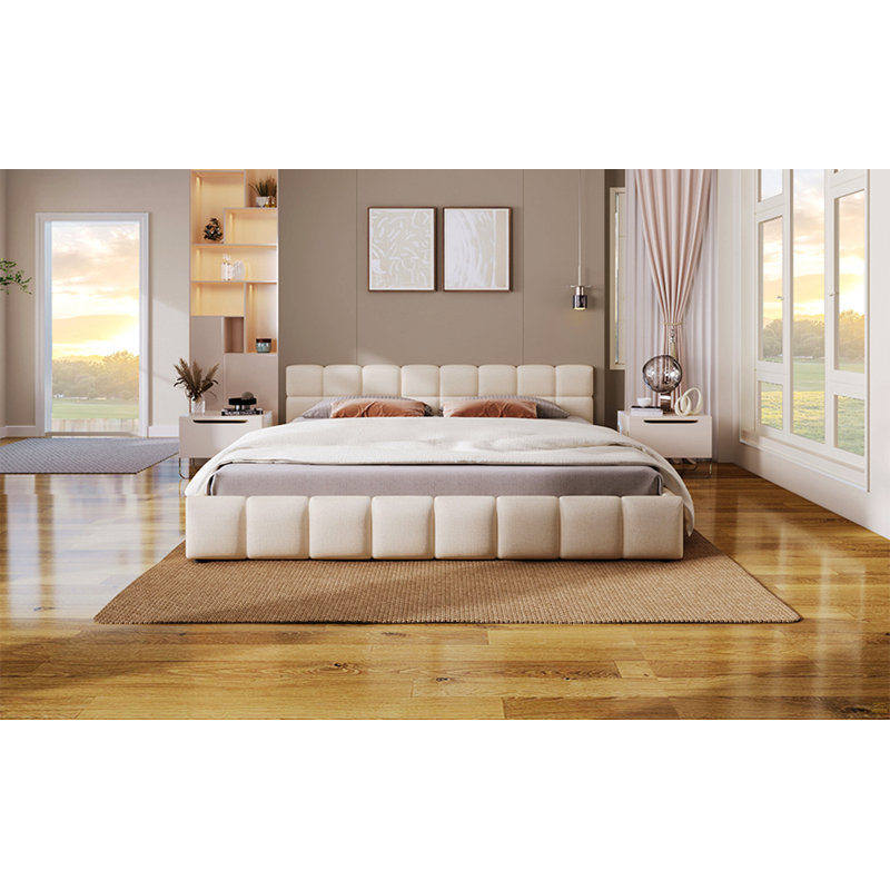 Lit tapissier en chenille, très grand, Beige