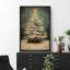 Reproduction d'art sur toile rétro, pin vert de Noël, neige, hiver, vacances-107118489-107118487