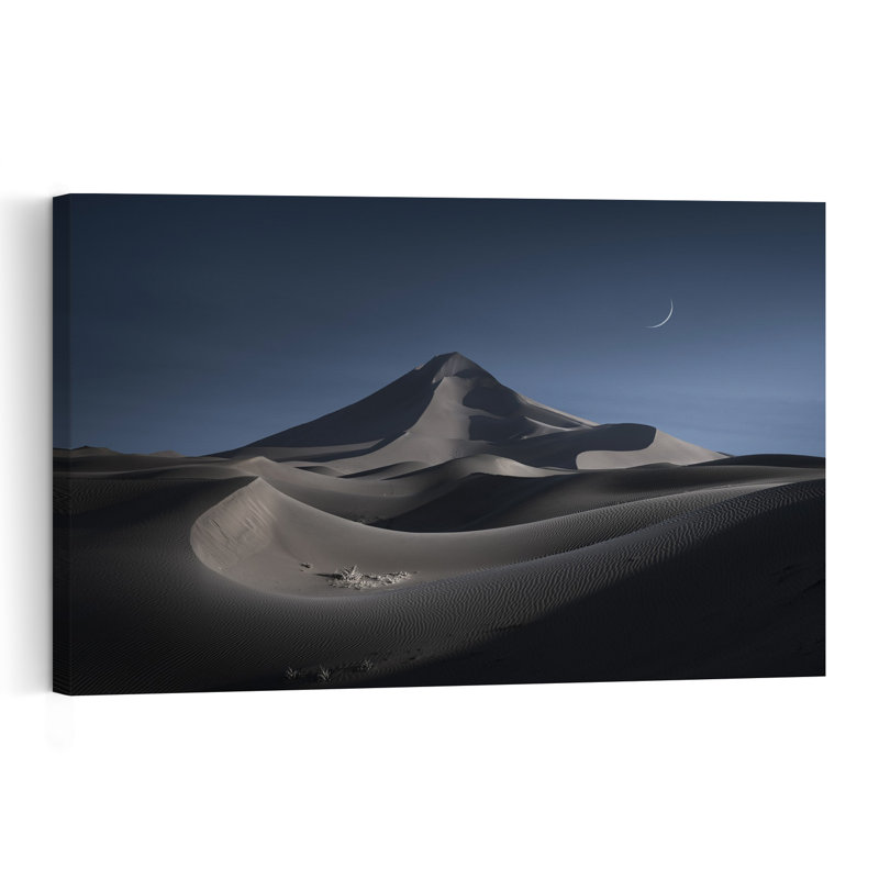 Moonlit Desert Dunes Peaceful Serene Tranquil Landscape Nature Wall Art Print, H 24 po x l 36 po