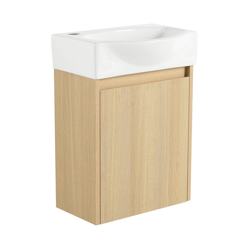 Versatile Bathroom Vanity Sink Combo For Small Spaces, Combining Style And Functionality., Oak