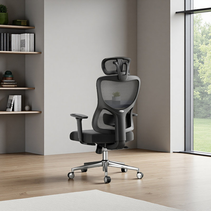 Ergonomic Office Chair,Mesh Desk Chair With Adjustable Lumbar Support And Headrest,Comfy Computer Chair With 3D Armrest Recling Swivel Chair For Home, Office, Study Room
