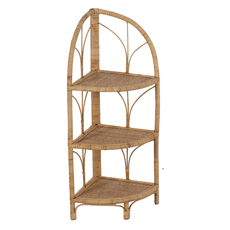 45cm W Bamboo / Rattan Shelving Unit