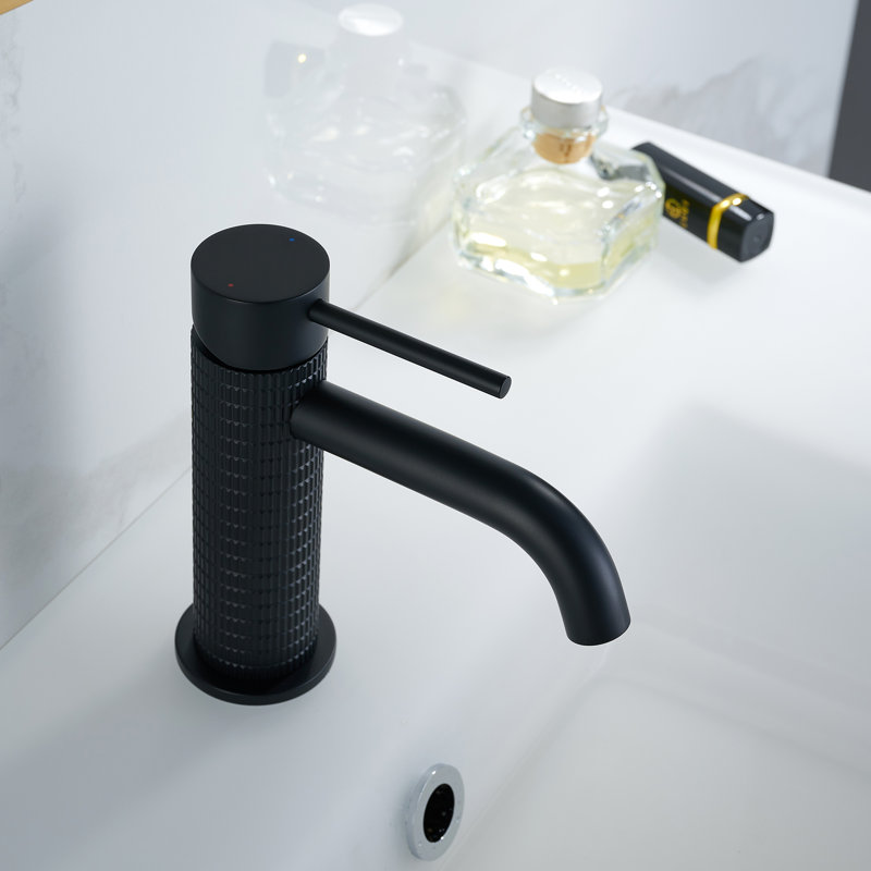 Mendavia Single Hole Bathroom Faucet, Matte Black