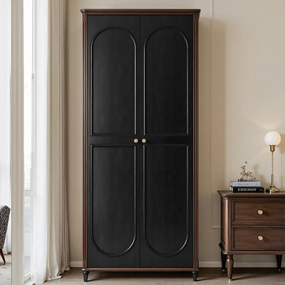 French-style retro all-solid wood wardrobe