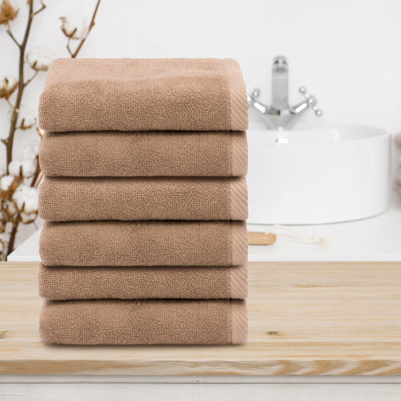 Cocoa Turkish Cotton Hand Towels Set of 6