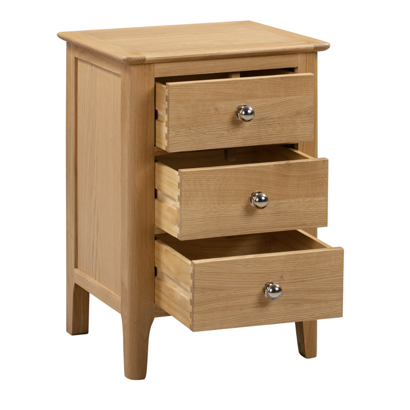 Mapleview 45cm W Solid + Manufactured Wood Bedside Table
