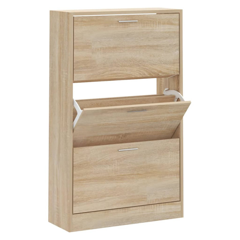 9 Pair Flip Down Shoe Storage, Oak