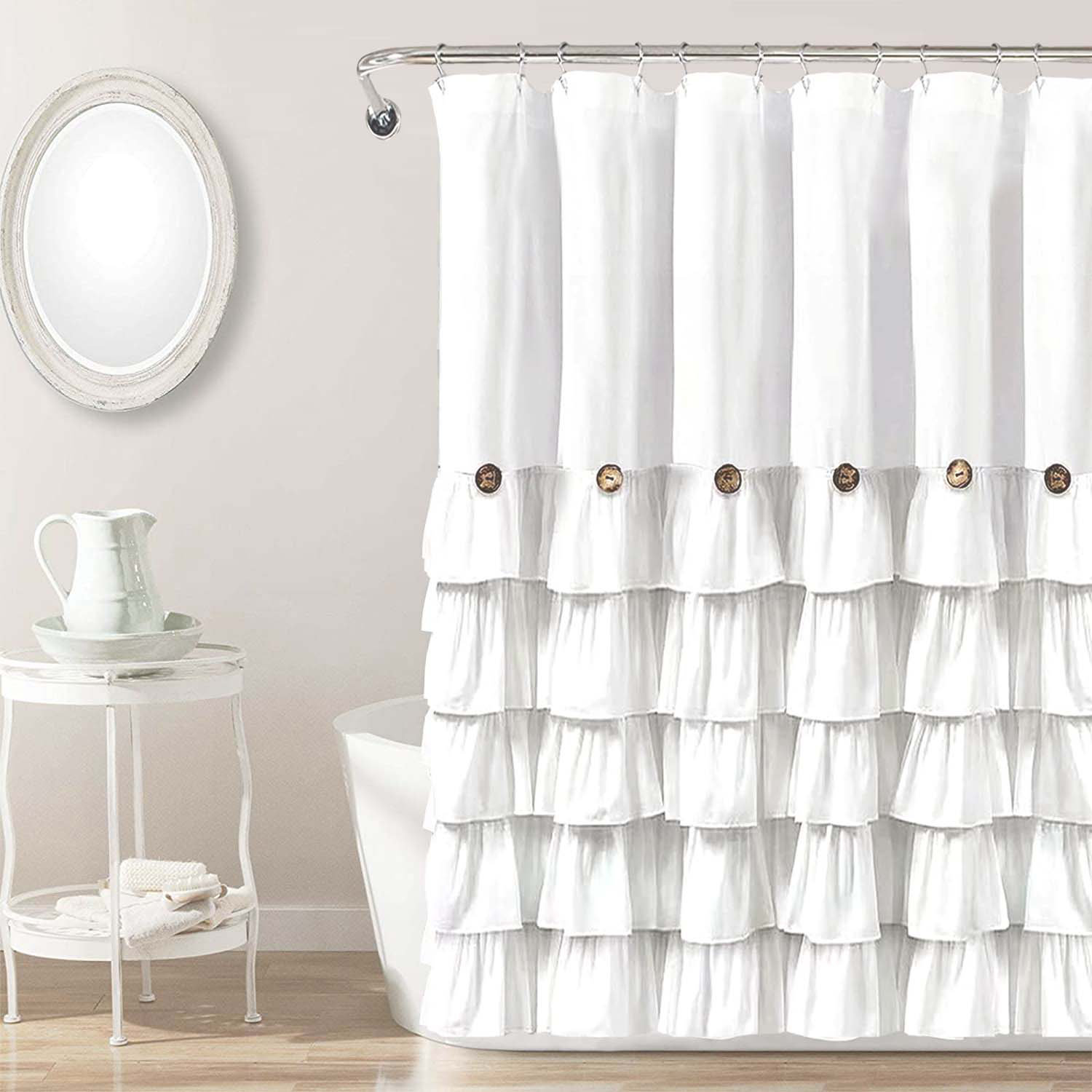 Wayfair Basics Ingham Peva Solid Color Single Shower Curtain + Beaded Roller Rings Wayfair Basics Color: White