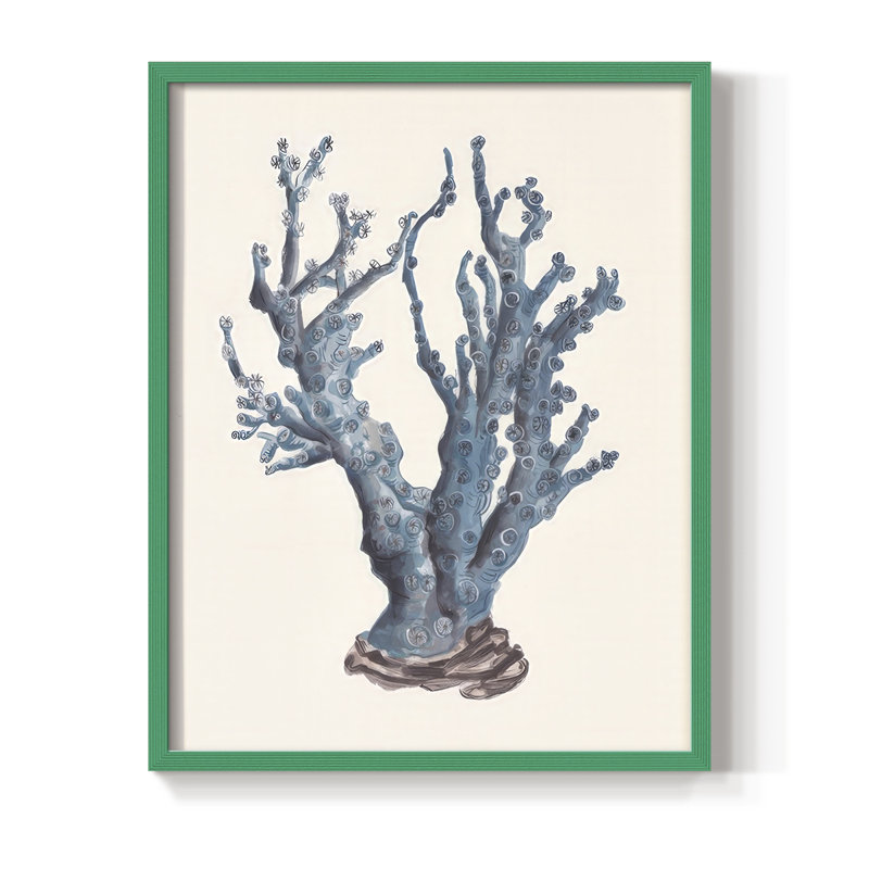Indigo Reef I, reproduction encadrée - bois massif, H 15 po x l 12 po, Vert