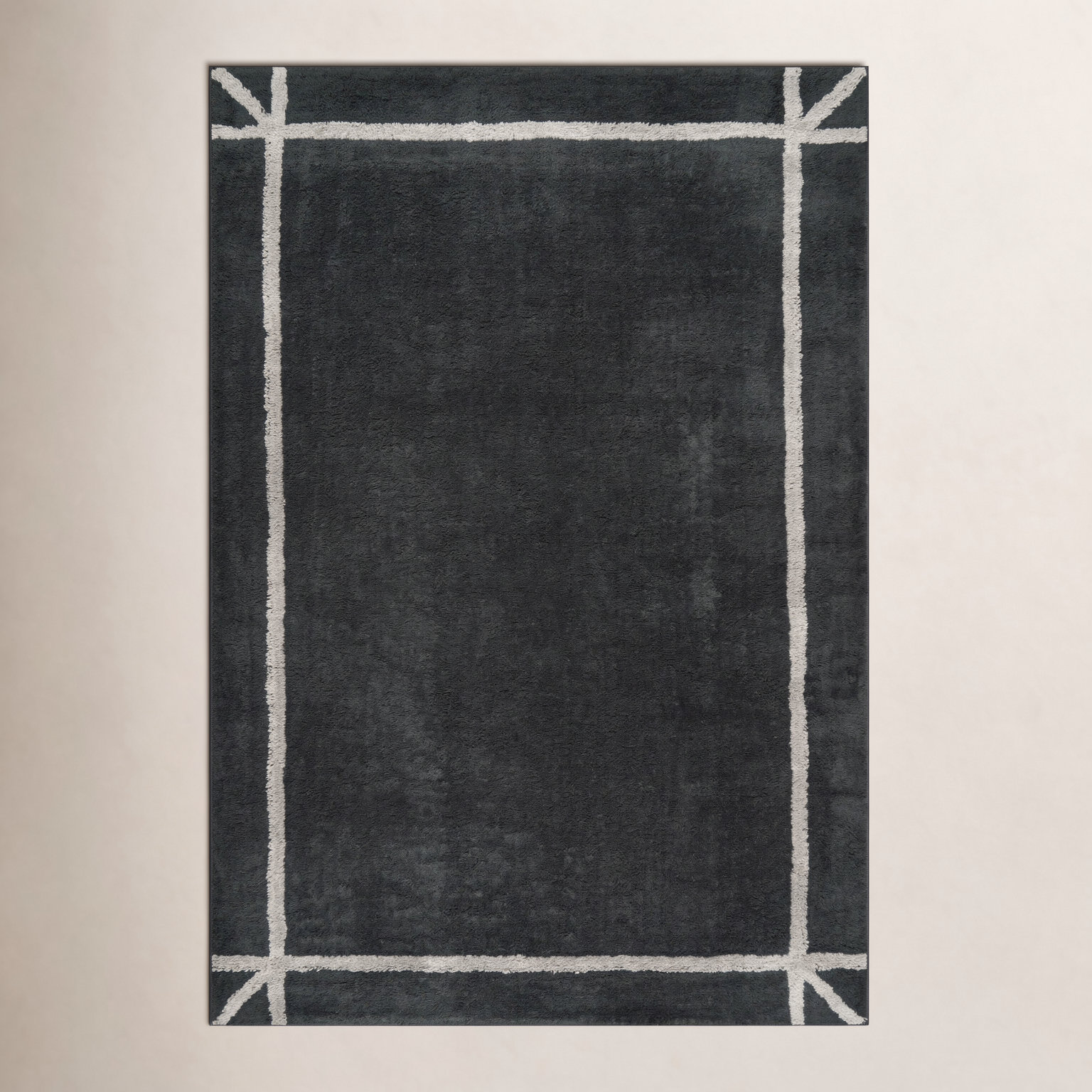 Bordered Hand-Woven Rug, Rectangle 5' x 8'