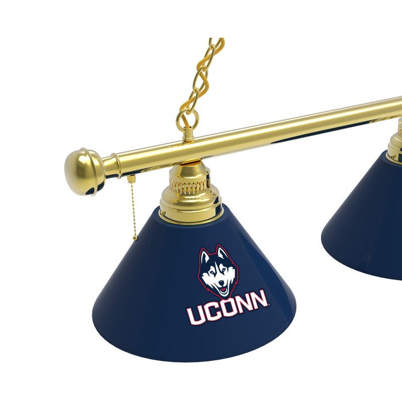 3 - Light Pool Table Lights Pendant, Brass, Connecticut Huskies