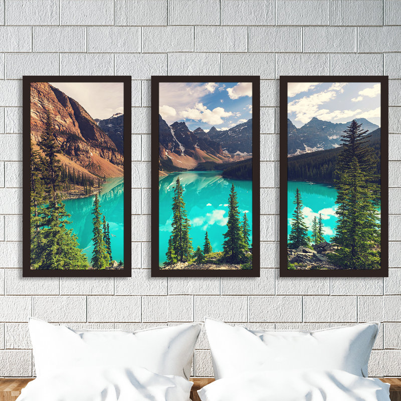Banff - Ensemble de 3 reproductions de photos sur acrylique, H 33,5 po x l 52,5 po x P 1 po