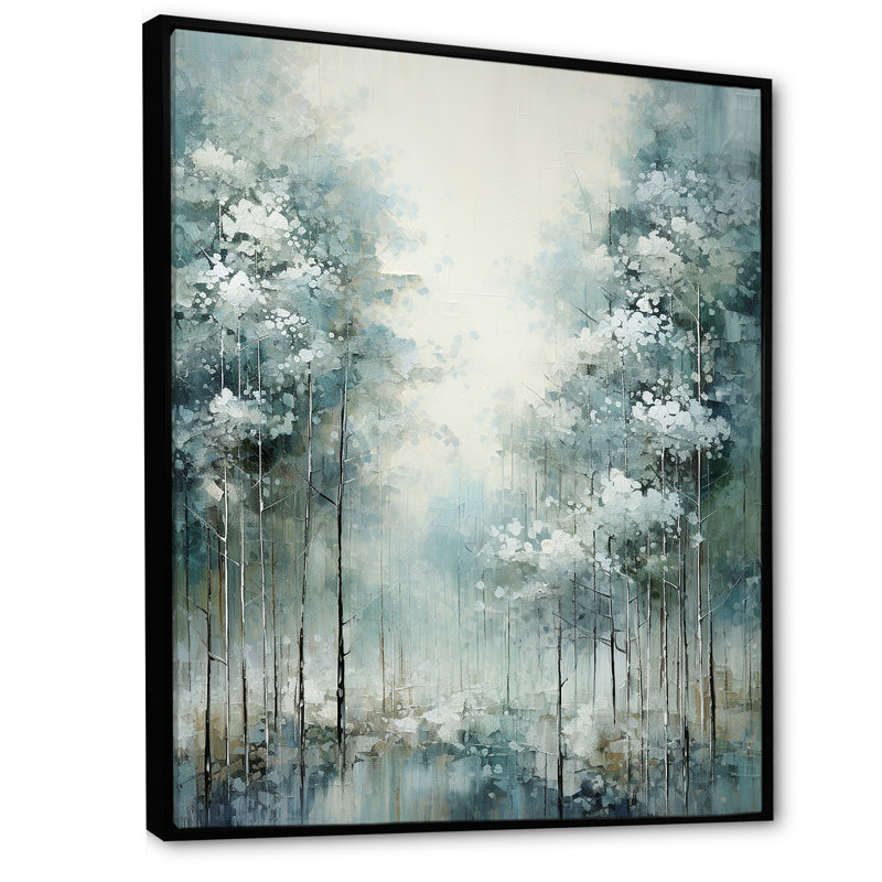 Pin, forêt enchantée I - pin, art mural, H 20 po x l 12 po x P 1 po, Cadre flottant noir