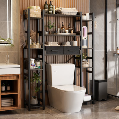 Armoire de rangement sur 11 niveaux avec 2 tiroirs, rangement pour salle de bain et tablette réglable