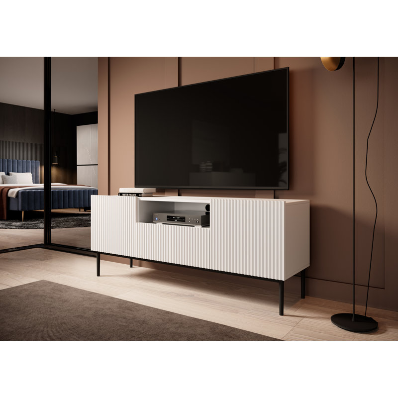 Amelija TV Stand for TVs up to 55", White/Black