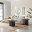 Delshawn Pebble Shaped Pillar Legged Round Veneer Wood Coffee Table - Luxury Scandi Style-1510620746