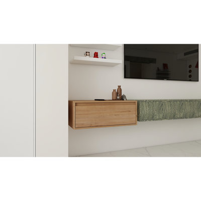 Bathroom 30" Vanity Cabinet - Soft Close, Float Mounting, Imitative Oak Finish Close Drawer, Modern Mounting