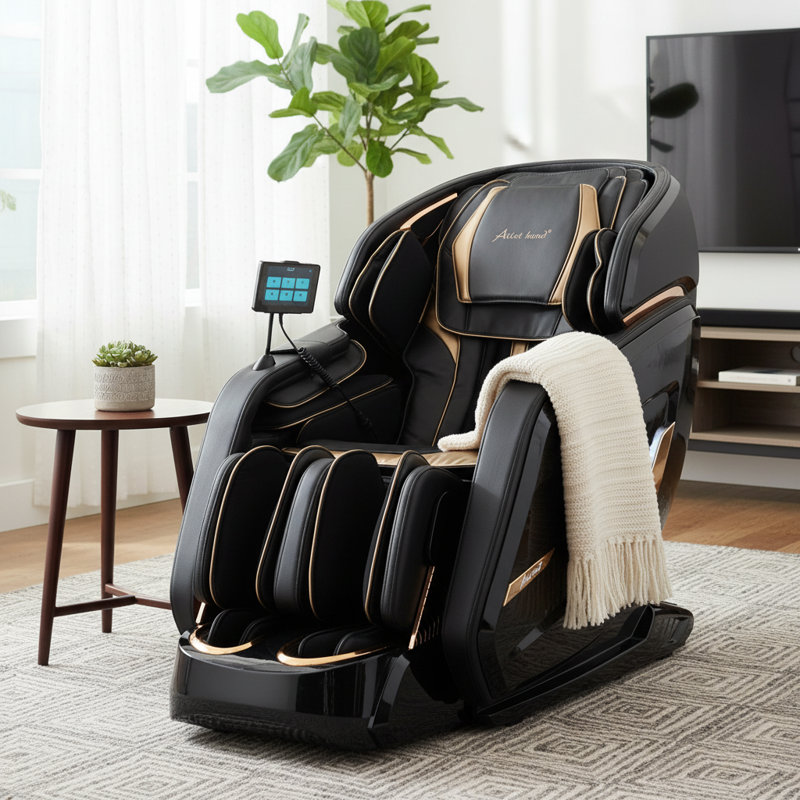 4D SL Track Zero Gravity Full Body Heated Massage Chair with AI Voice Control,Memory Function