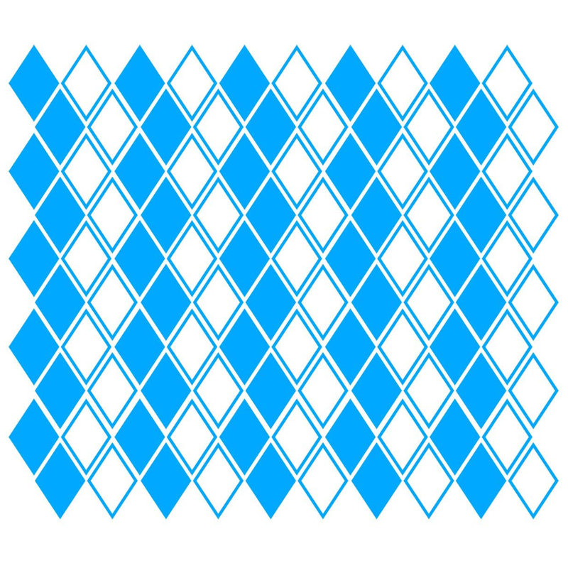 Adhésif décoratif losanges, H 4 po x l 2,5 po x P 0,5 po, Bleu ciel
