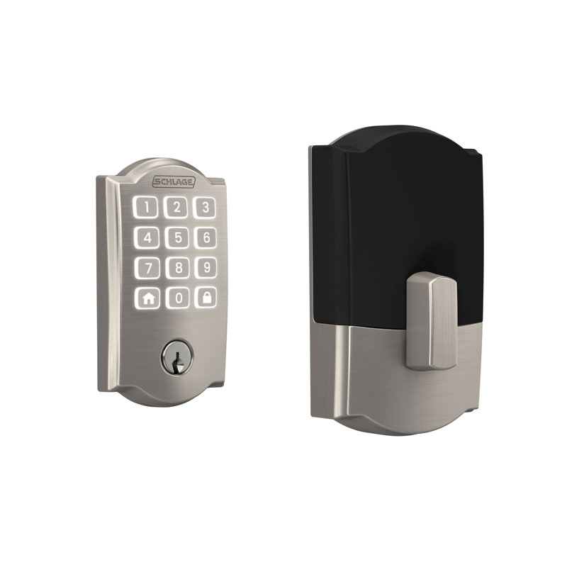 Arrive Smart Wifi Deadbolt With Camelot Trim, Satin Nickel
