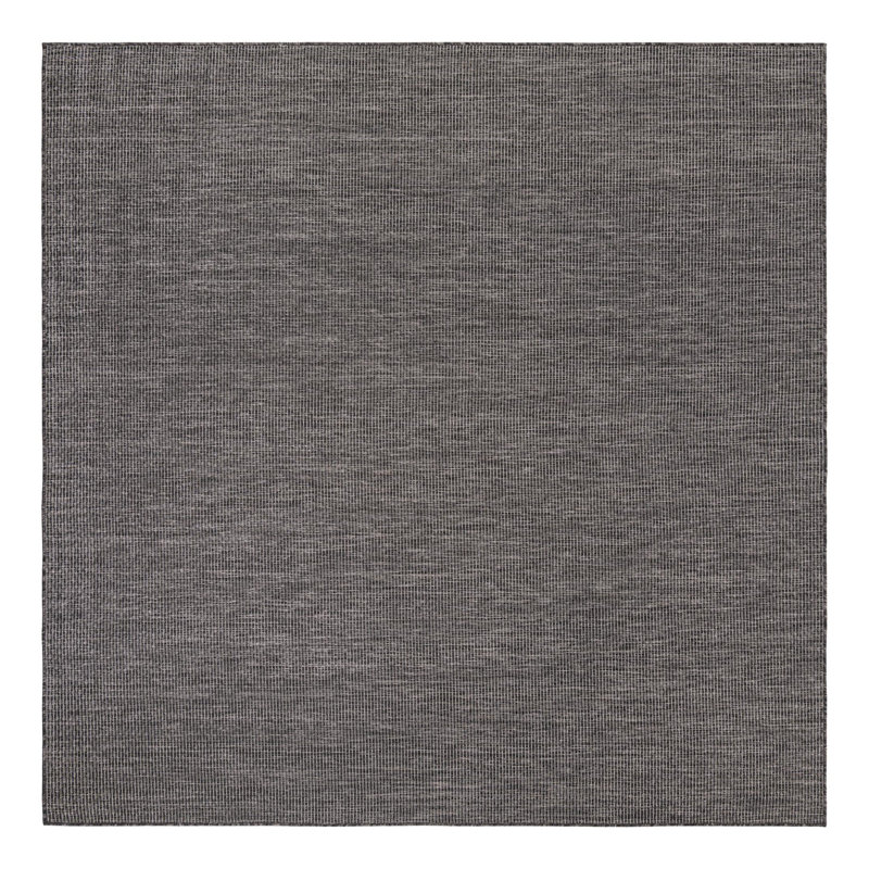 Tapis noir intérieur / extérieur Avaughn, Carré 7 pi 10 po, Noir