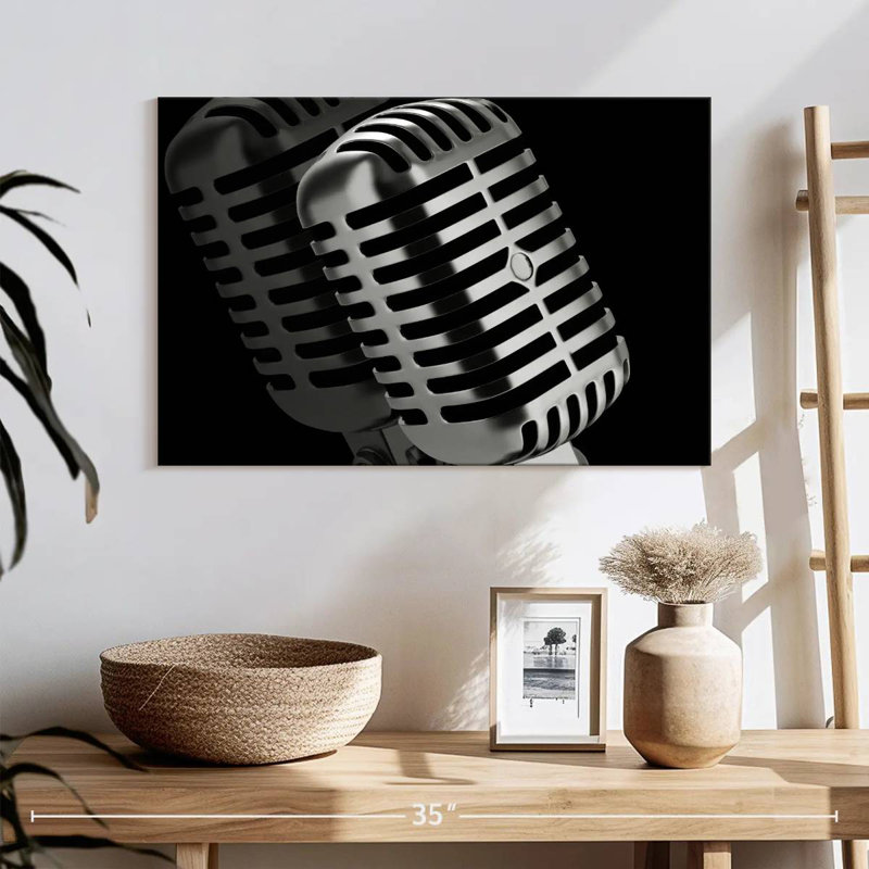 Abarca Vintage Microphones, 30'' H x 45'' W
