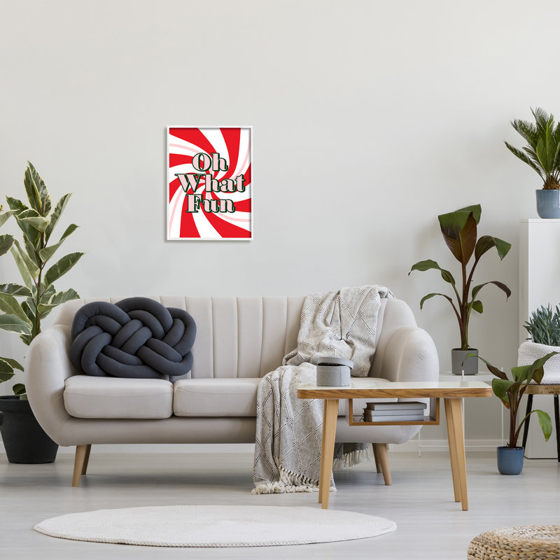 Oh What Fun Festive, Giclée encadrée blanc bord de mer, H 20 po x l 16 po