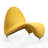 MoMa Modern Wool Blend Upholstered Metal Lounge Chair in Yellow-446485687