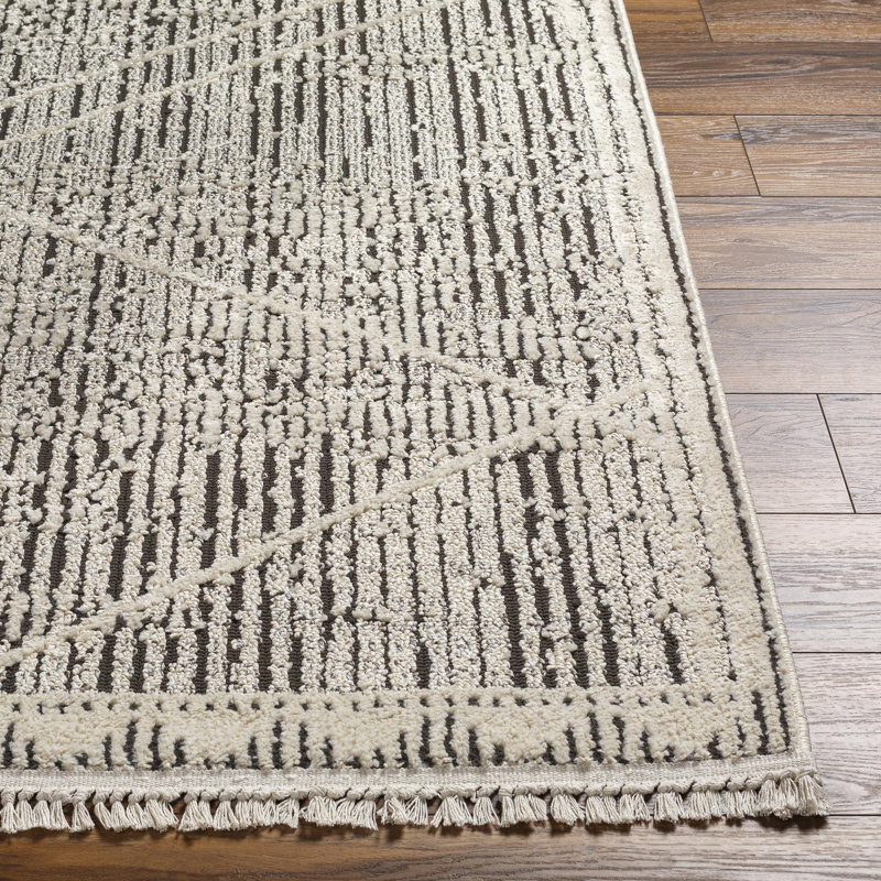Tapis noir et gris Nalani, Tapis de couloir 2 pi 7 po x 7 pi 3 po