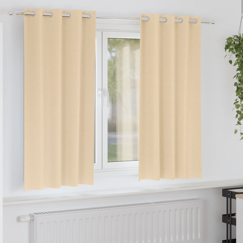 Tacorian Curtain Pair, 140cm Width x 175cm Drop, Cream