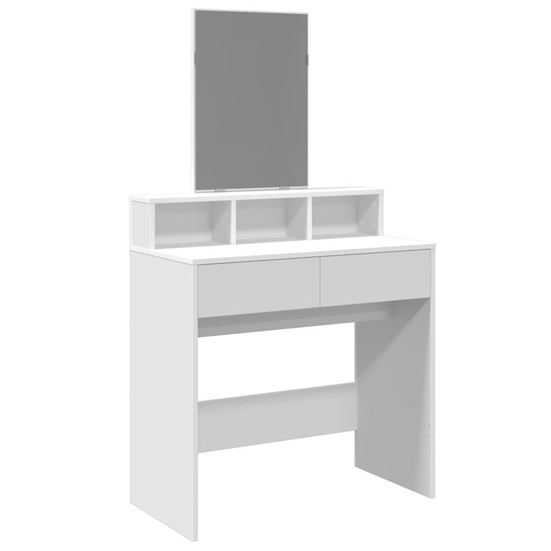 Dressing Table with Mirror, White