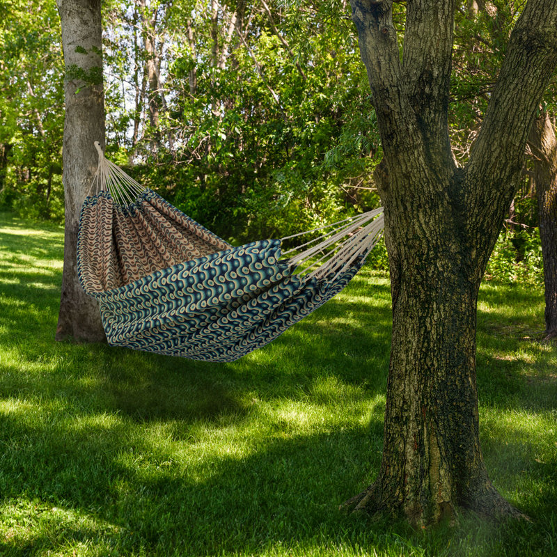 Retro Waves Polyester and Cotton Double Hammock for Two