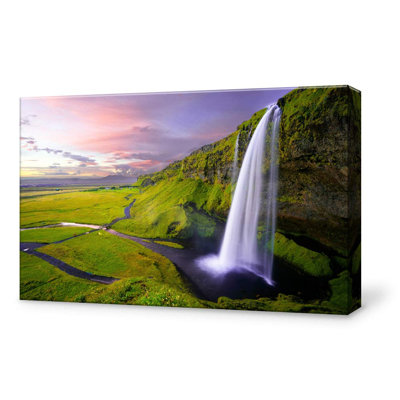 Paysage naturel «Cascade de fjords de l'Islande, photographie de nature sauvage, paysage rustique ultra» sur