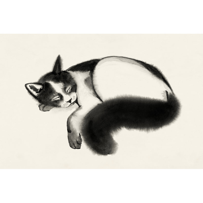 Cat Laze I - Wrapped Canvas Painting, Wrapped Canvas, 20 cm H x 30 cm W
