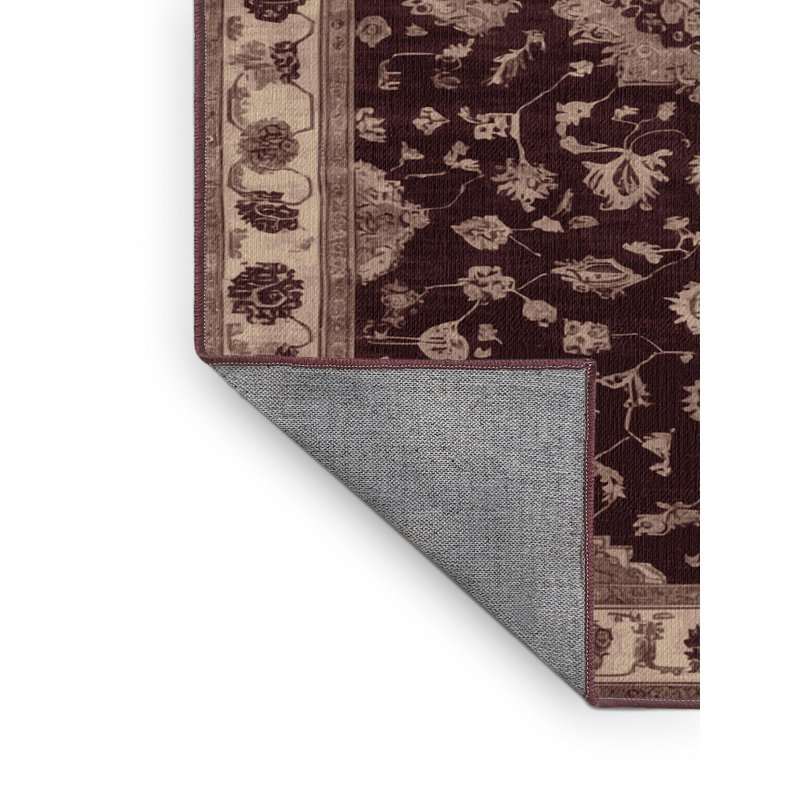 Tapis brun lavable à la machine, Carré 7 pi