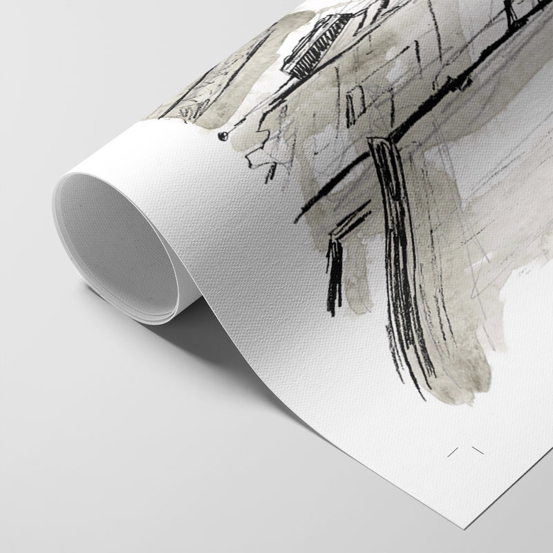 Europe Street Sketches I - Impression sur toile seulement - NON-CADRE, H 60 po x l 40 po