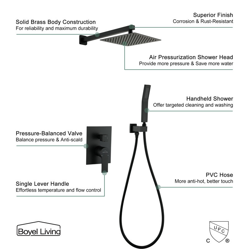 All-In-One Kit with Rough in-Valve, Black