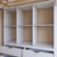 Lit mezzanine double blanc avec grandes tablettes, bureau et lumière DEL blanche-2040362450-2040362453