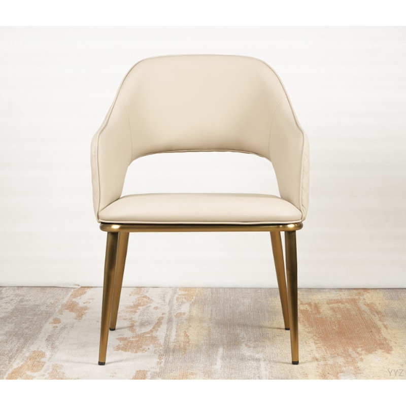 Chaises de salle à manger matelassées Luxe: crème et or