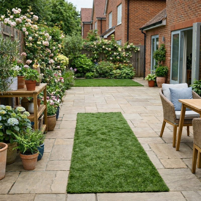 Tapis d'intérieur / extérieur vert Braden, Tapis de couloir 2 pi x 6 pi