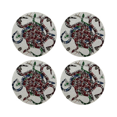 Ouroboros Round Beaded Placemat Smooth