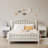 26.77''H Wooden Nightstand with One Drawer One Shelf for Kids, Adults, White+Golden handle-660845178