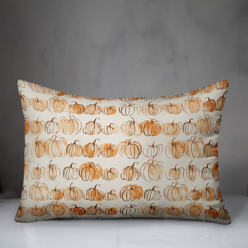  Watercolor Fall Pumpkins Rectangular Pillow Cover & Insert