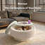 Table basse de rangement moderne avec plateau en verre trempé et design enveloppé de cuir-1390049091