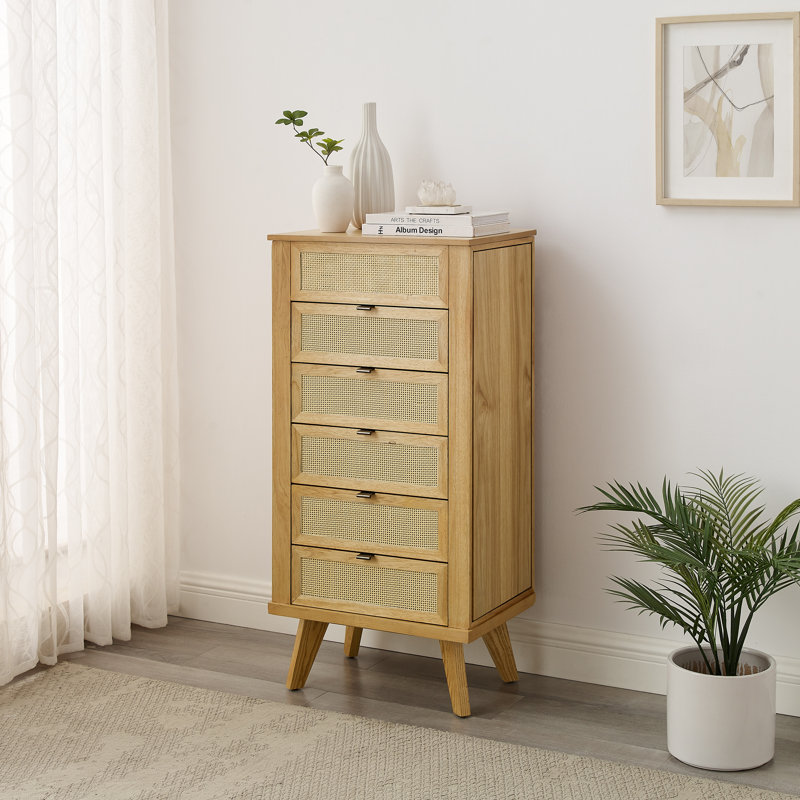 Armoire à bijoux autoportante de 20 po de large Cory, Naturel