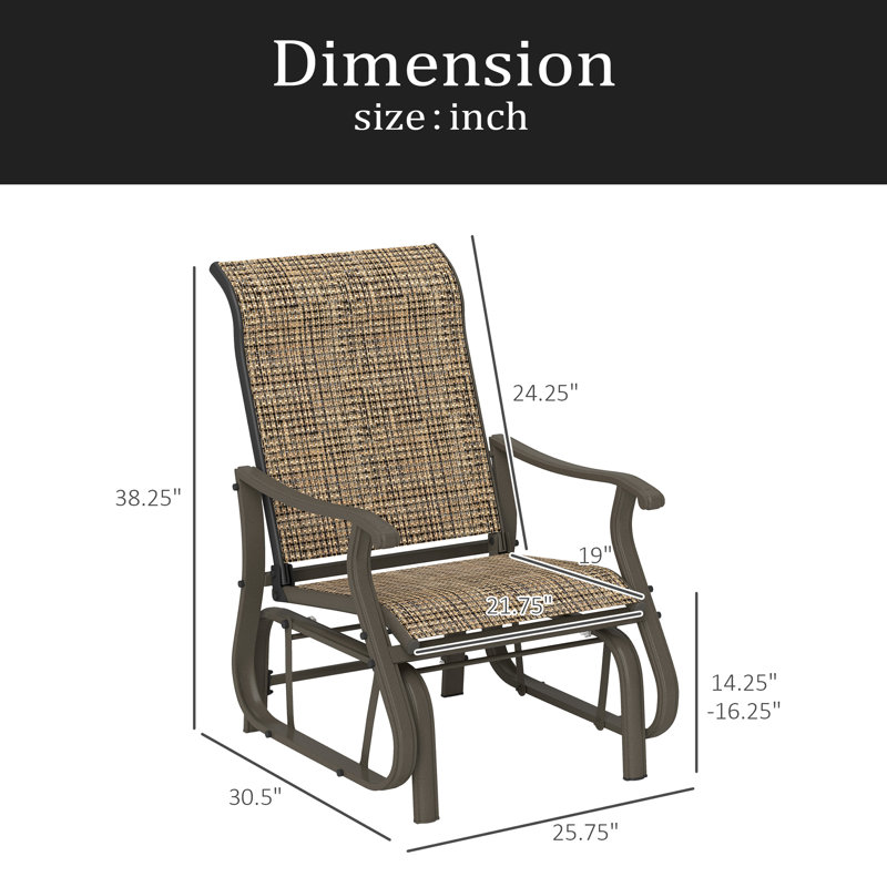 Balancelle de jardin, fauteuil oscillant d'extérieur, Brown