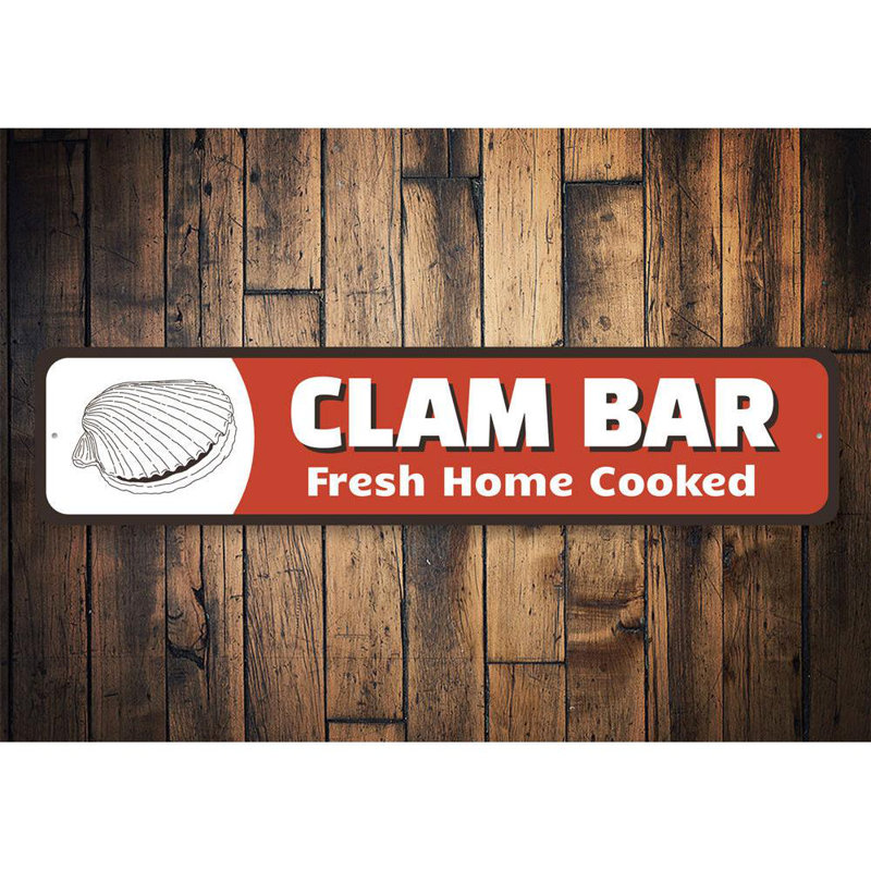 Plaque en aluminium Clam Bar, H 4 po x l 18 po x P 0,04 po