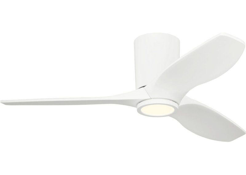 Seyra Smart Hugger LED Ceiling Fan, 44" Wide, Matte White, Matte White