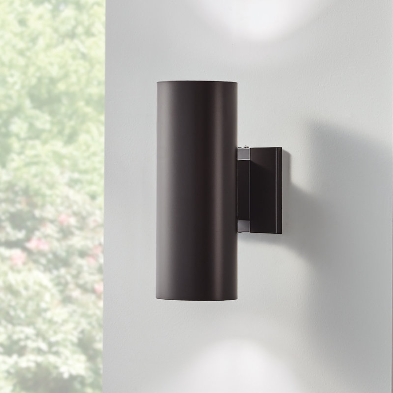 Glossop Architectural Bronze 2-Light Damp Rated Outdoor Wall Light, Architectural Bronze