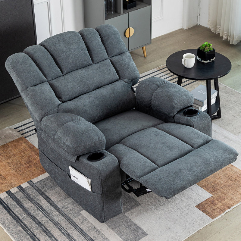 Fauteuil inclinable avec massage et vibration chauffante, Gris